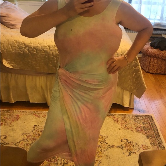 Tie dye boho faux wrap amazing summer dress - Picture 3 of 3